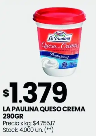 Changomas LA PAULINA QUESO CREMA 290GR oferta