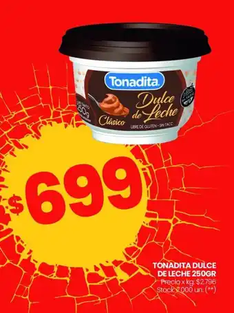 Changomas TONADITA DULCE DE LECHE 250GR oferta