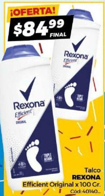 Diarco Rexona Talco Efficient Original x 100gr oferta