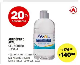 Atomo Conviene Antiséptico Aval Gel Neutro x 350ml oferta