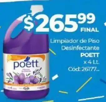 Diarco Poett Limpiador de Piso Desinfectante x 4Lt oferta