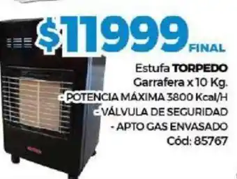 Diarco Torpedo Estufa Garrafera 10kg oferta