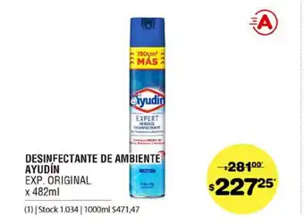 Atomo Conviene Ayudin Desinfectante De Ambiente x 482ml oferta