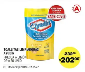 Atomo Conviene Ayudin Toallitas Limpiadoras Fresca o Limón DP x 35unid oferta