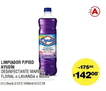 Atomo Conviene Ayudín Limpiador P/Piso Desinfectante Marina Floral o Lavanda x 900ml oferta
