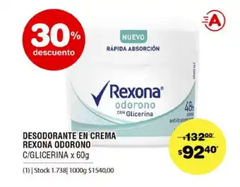 Atomo Conviene Rexona Desodorante En Crema Odorono C/Glicerina x 60g oferta