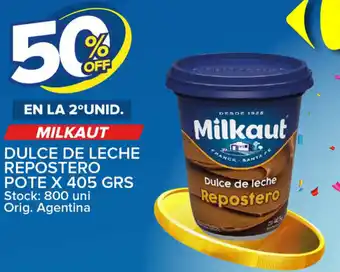 Carrefour Maxi Milkaut Dulce De Leche Repostero Pote x 405grs oferta