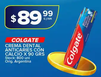 Carrefour Maxi Colgate Crema Dental Antcaries Con Calcio x 90grs oferta