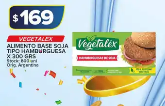 Carrefour Maxi Vegetalex Alimento Base Soja Tipo Hamburguesa x 300grs oferta