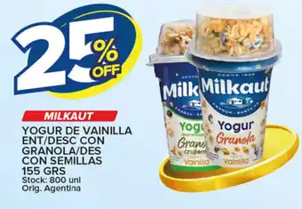 Carrefour Maxi Milkaut Yogur De Vainilla Ent/Desc Con Granola/Des Con Semillas 155grs oferta