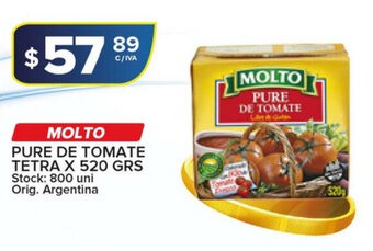 Carrefour Maxi Molto Pure De Tomate Tetra x 520grs oferta