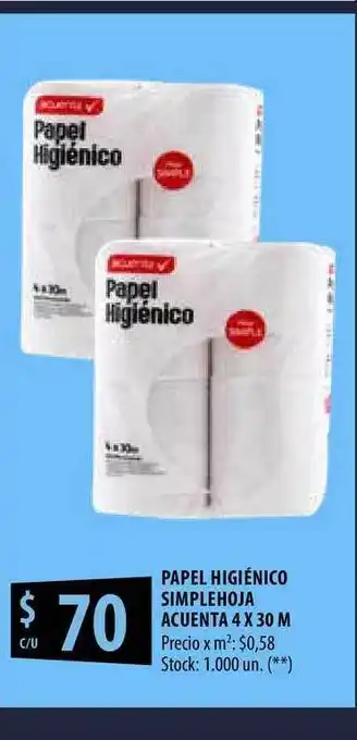 Punto Mayorista Papel Higiénico Simple Joha Acuenta oferta