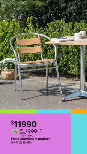Easy Mesa aluminio y madera oferta