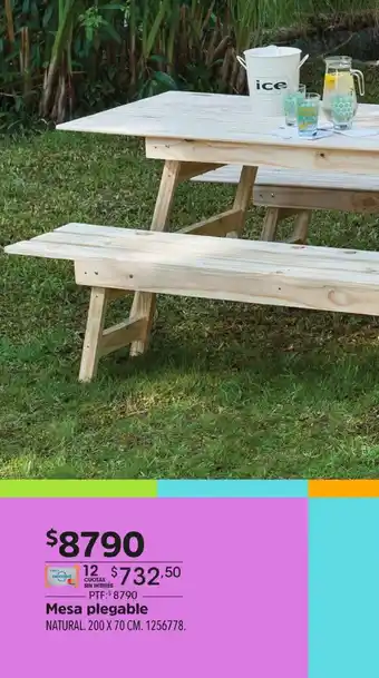 Easy Mesa Plegable 200x70cm oferta