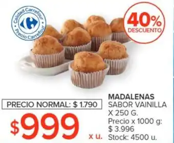 Carrefour MADALENAS SABOR VAINILLA X 250G oferta