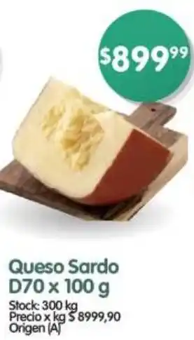 Supermercados Buenos Días Queso Sardo D70 x 100g oferta