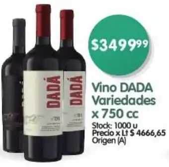 Supermercados Buenos Días Vino DADA Variedades x 750cc oferta