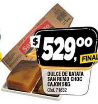 Supermercados Yaguar San Remo Dulce De Batata Choc Cajon 5Kg oferta
