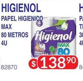 Masivos Higienol Papel Higienico Max 80 Metros 4U oferta