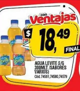 Supermercados Yaguar Agua Levite S-G 300MLT -Sabores Varios) oferta