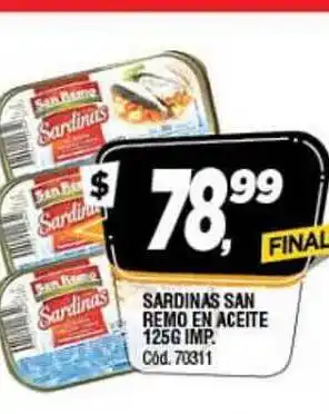 Supermercados Yaguar Sardinas San Remo En Aceite 125g Imp. oferta