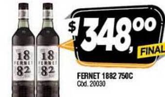 Supermercados Yaguar Fernet 1882 750c oferta
