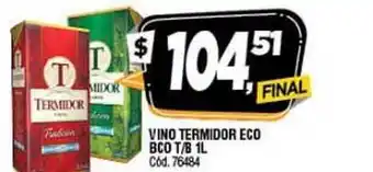 Supermercados Yaguar Vino Termidor ECO BCO T-B 1L oferta