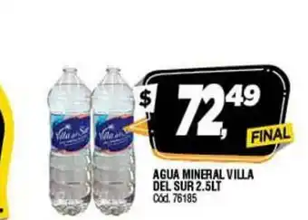 Supermercados Yaguar Agua Mineral Villa Del Sur 2.5Lt oferta