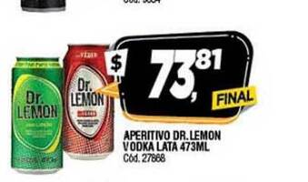Supermercados Yaguar Aperitivo Dr. Lemon Vodka Lata 473ML oferta