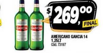 Supermercados Yaguar Americano Gancia 14 1.25Lt oferta
