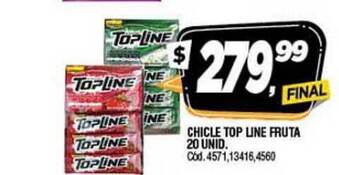 Supermercados Yaguar Chicle Top Line Fruta 20 Unid. oferta