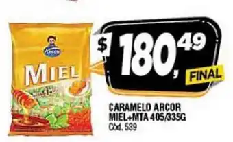 Supermercados Yaguar Caramelo Arcor Mie+MTA 405-335G oferta