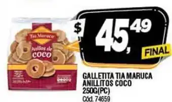 Supermercados Yaguar Galletita Tia Maruca Anillitos Coco 250g(PC) oferta