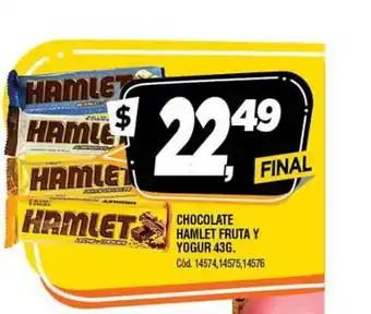 Supermercados Yaguar Chocolate Hamlet Fruta Y Yogur 43g oferta
