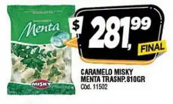 Supermercados Yaguar Caramelo Misky Menta Trasnp.810Gr oferta