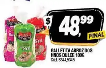 Supermercados Yaguar Galletita Arroz Dos Hnos Dulce 100g oferta