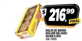 Supermercados Yaguar Dulce De Batata Dulcor Val. Choc Cajon X 2Kg oferta