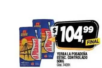 Supermercados Yaguar Yerba La Posadeña Estac. Controlado 500g oferta