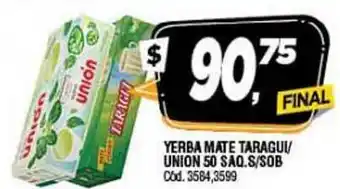 Supermercados Yaguar Yerba Mate Taragui-Union 50 Saq.S-SOB oferta