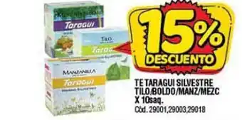 Te Taragui Silverstre Tilo-Boldo-Manz-Mezc X 10saq