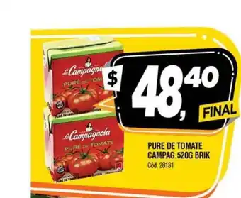 Supermercados Yaguar Pure De Tomate Campag.520g Brik oferta