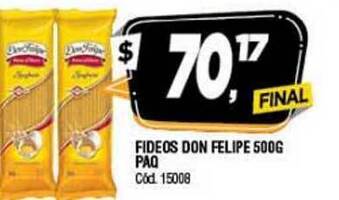 Supermercados Yaguar Fideos Don Felipe 500g Paq oferta