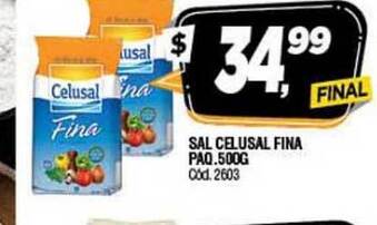 Supermercados Yaguar Sal Celusal Fina Paq. 500g oferta