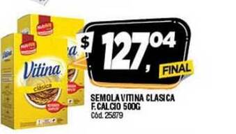 Supermercados Yaguar Semola Vitina Clasica F. Calcio 500g oferta
