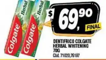 Supermercados Yaguar Colgate Dentifrico Herbal Whitening 70g oferta