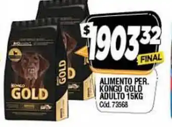 Supermercados Yaguar Kongo Gold Alimento Per. Adulto 15kg oferta
