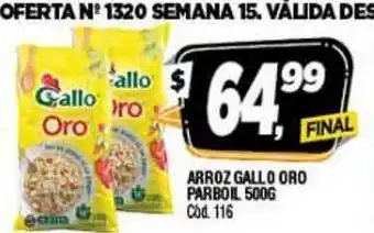 Supermercados Yaguar Gallo Oro Arroz Parboil 500g oferta