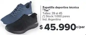 Carrefour Zapatilla deportiva técnica Tex Talles 39 al 45 oferta