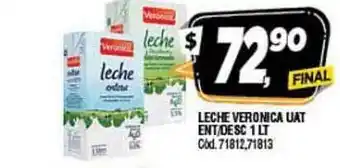 Supermercados Yaguar Veronica Leche Uat Ent/Desc 1lt oferta