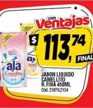 Supermercados Yaguar Ala Camellito Jabon Liquido R. Fina 450ml oferta